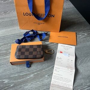 Louis Vuitton Damier Ebene Key Pouch Authentic